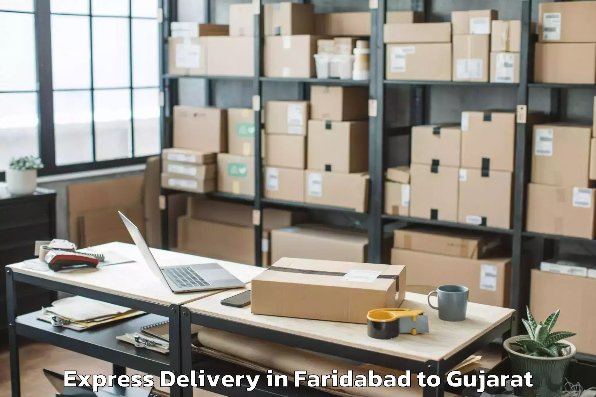 Reliable Faridabad to Vr Mall Surat Express Delivery